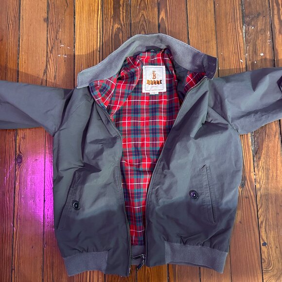 Baracuta Grey / Plaid Lined Bomber Jacket with Mock Neck - Picture 1 of 6